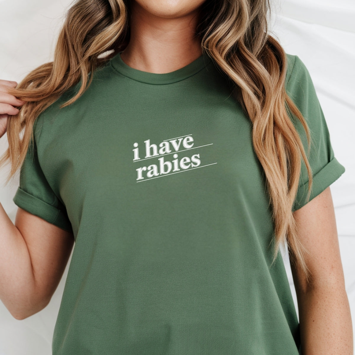 Custom Embroidered I Have Rabies T-Shirt | Funny Feral Girl Meme Tee – Sarcasm Gift