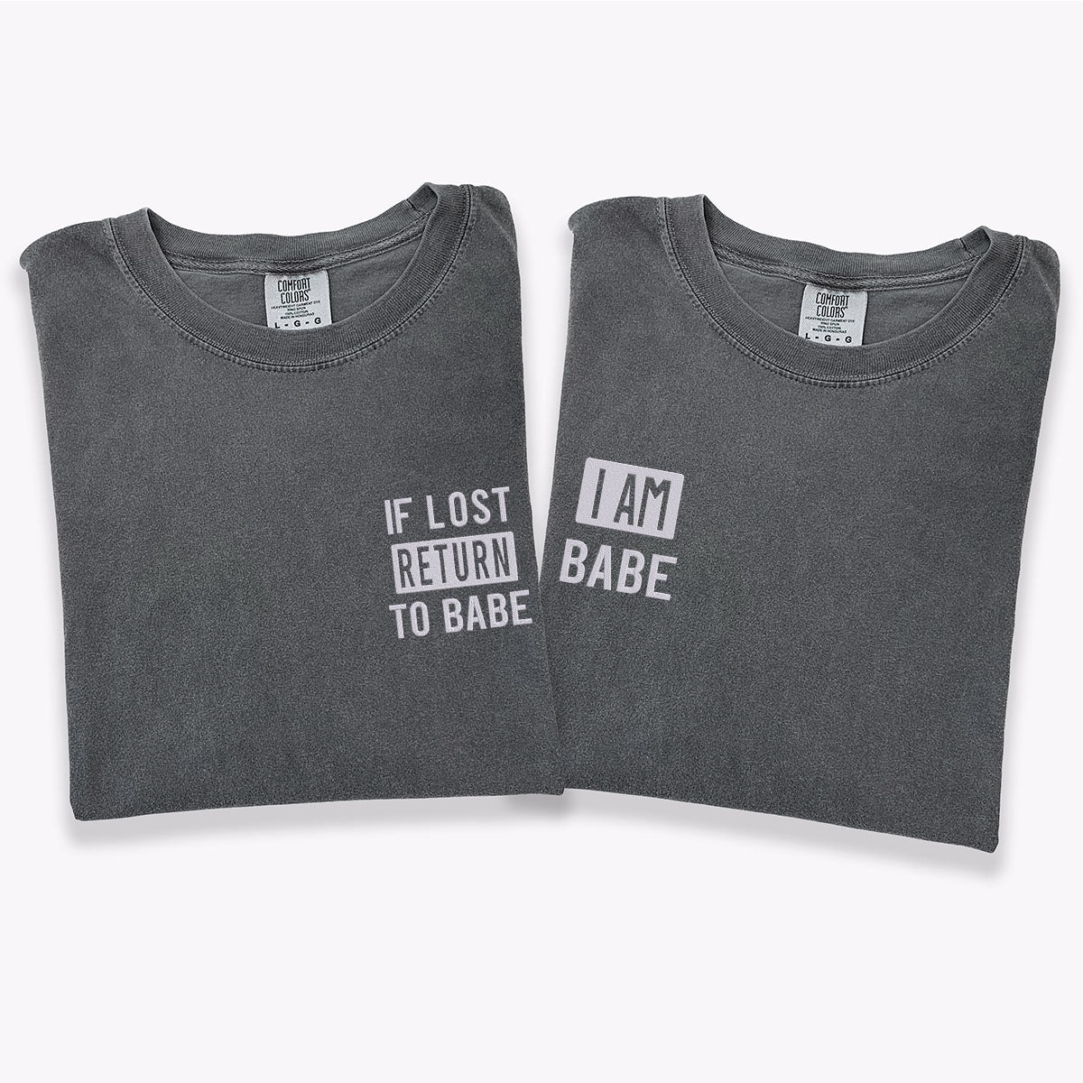 Benutzerdefinierte bestickte If Lost Return to Babe passende T-Shirts für Paare