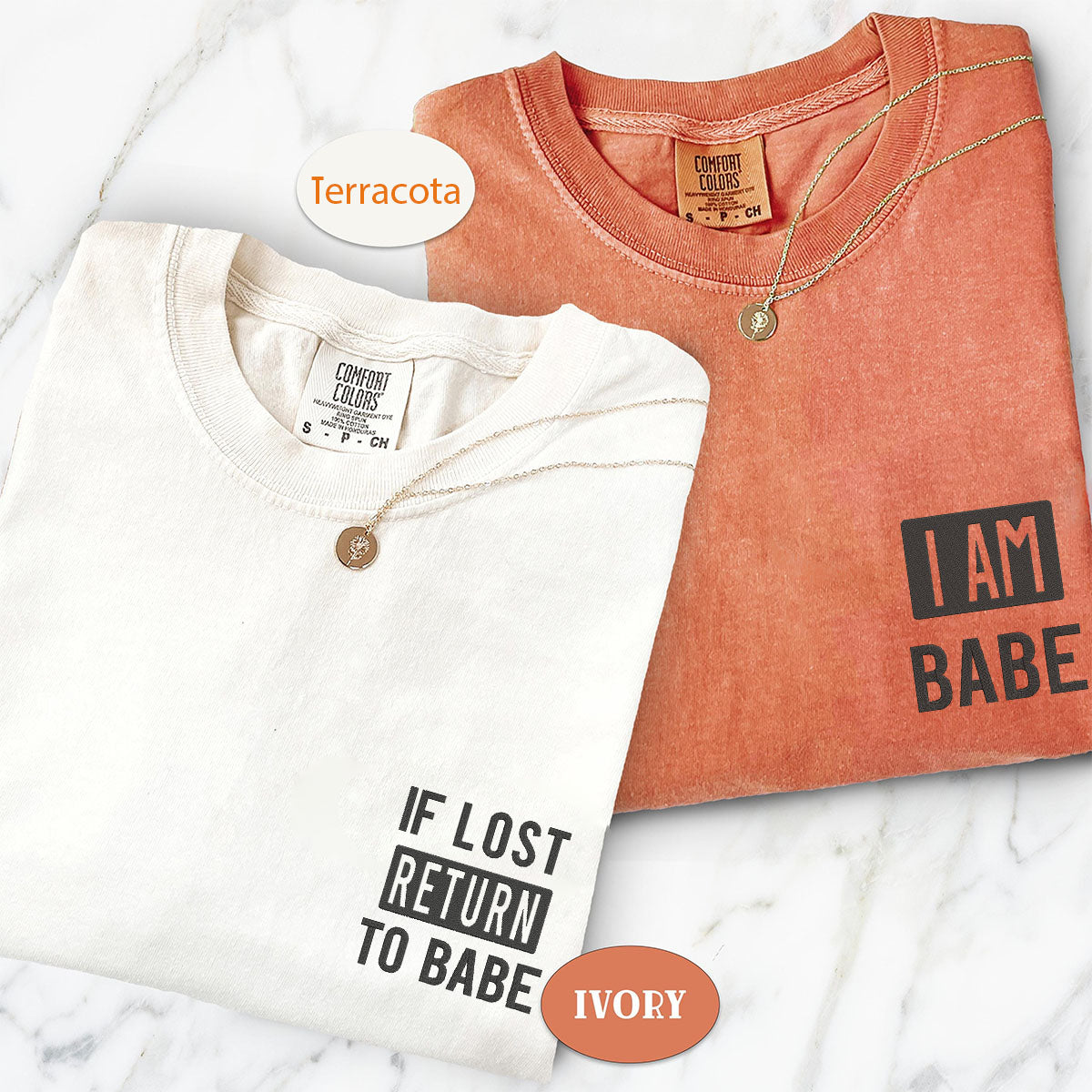 Benutzerdefinierte bestickte If Lost Return to Babe passende T-Shirts für Paare