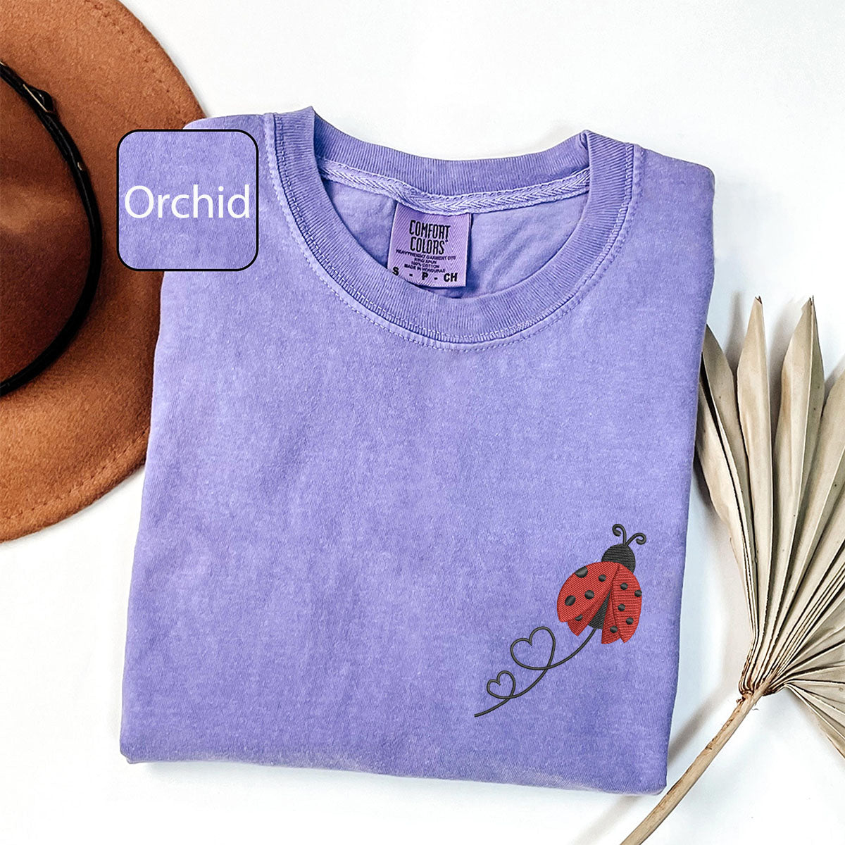 Custom Embroidered Ladybug Hearts Matching T-shirts for Couples