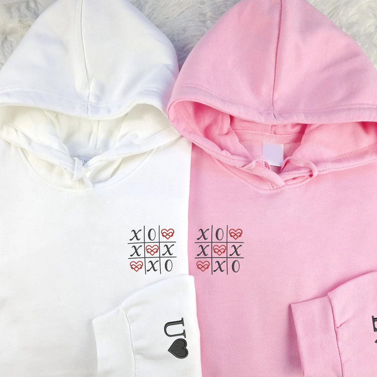 Sweats à capuche assortis brodés personnalisés « Love Always Wins » pour couples