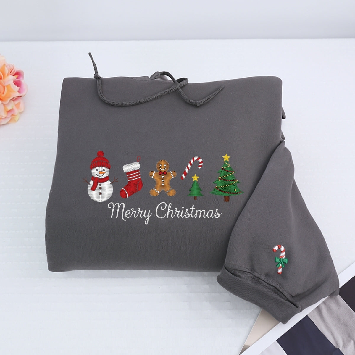 Individuell bestickte Engel- und Dämonenkatze-Kapuzenpullover für Paare