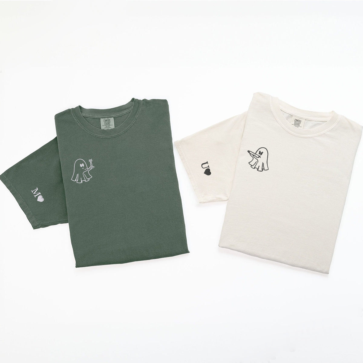 T-shirts personnalisés brodés « Besoin d'un fantôme de stoner léger » assortis pour couples