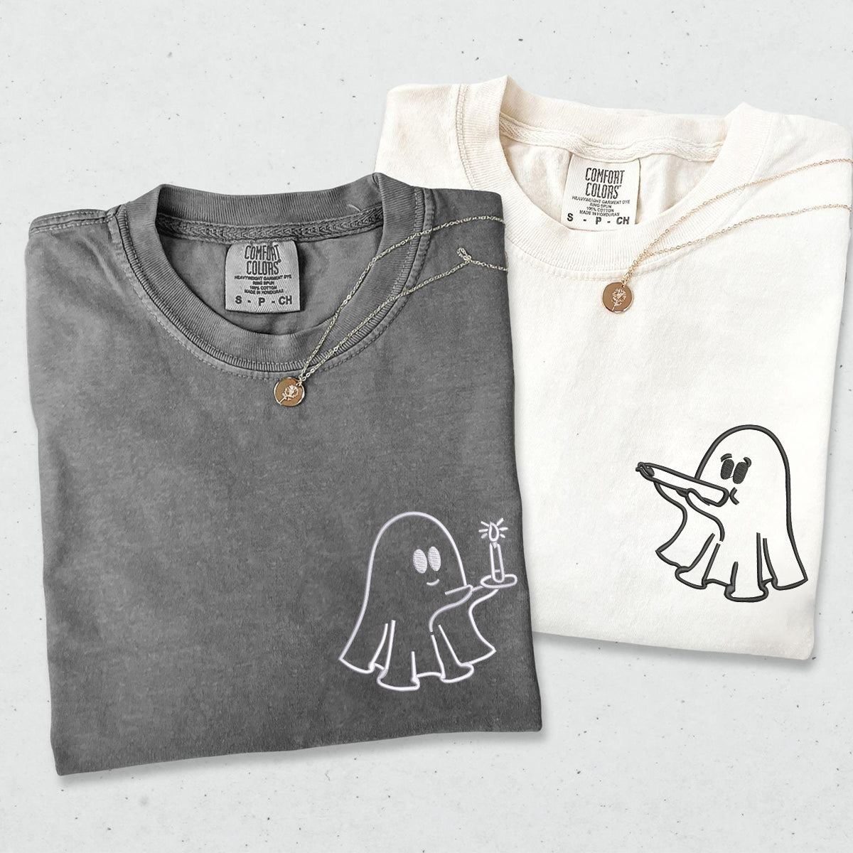 T-shirts personnalisés brodés « Besoin d'un fantôme de stoner léger » assortis pour couples