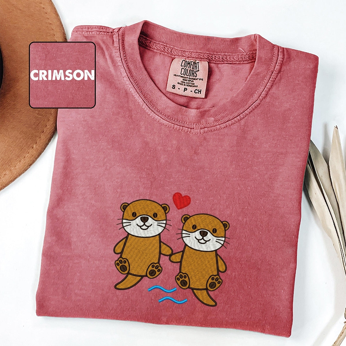 Custom Embroidered Otter T-Shirt | Cute River Animal Tee – Funny Ocean Wildlife Gift