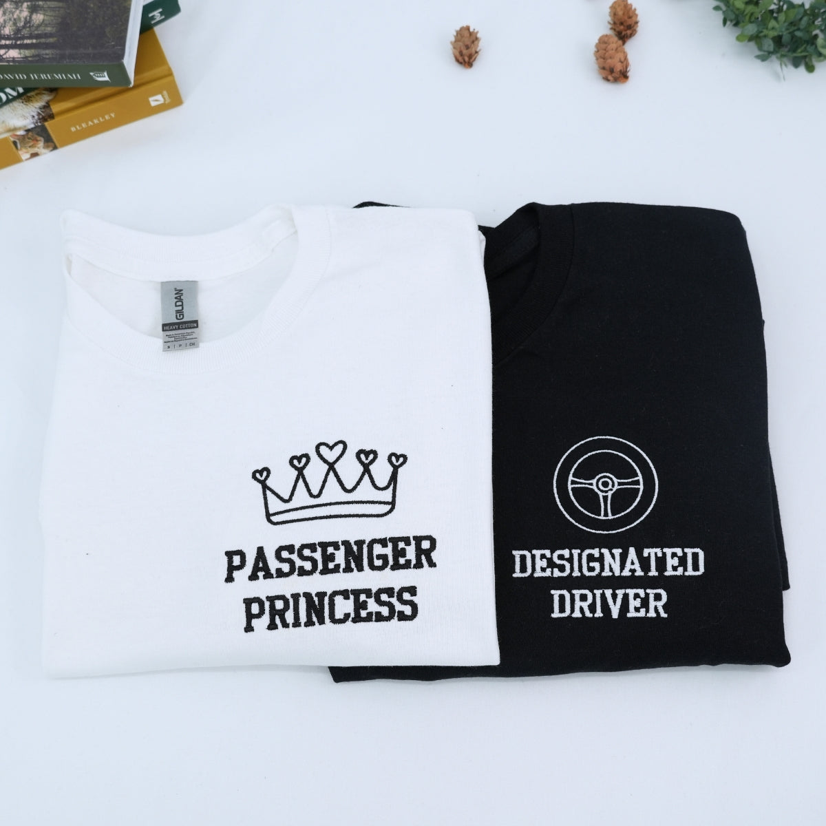 Custom Embroidered Passenger Princess Matching Hoodies for Couples