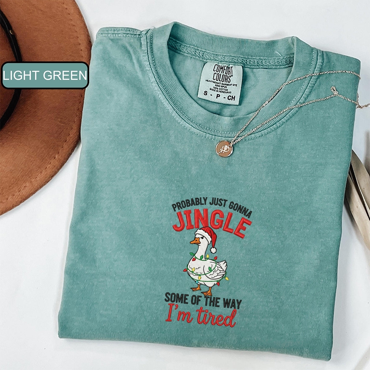 Custom Embroidered Probably Just Gonna Jingle Some of the Way Christmas T-Shirt | Funny Holiday Tee