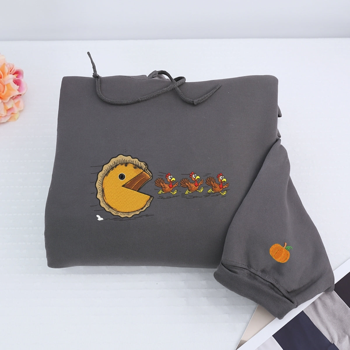 Individuell bestickte Engel- und Dämonenkatze-Kapuzenpullover für Paare