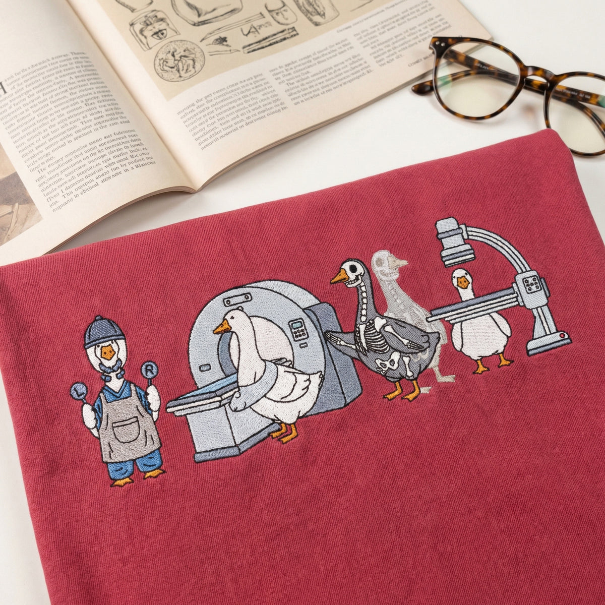 Custom Embroidered Radiologic Technologist Goose T-Shirt - Funny X-Ray Tech CT MRI Comfort Colors Shirt