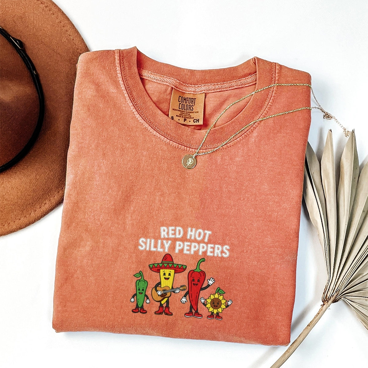 Custom Embroidered Red Hot Silly Peppers T-Shirt | Cute Chili Meme Band Tee – Funny Unisex Shirt Gift