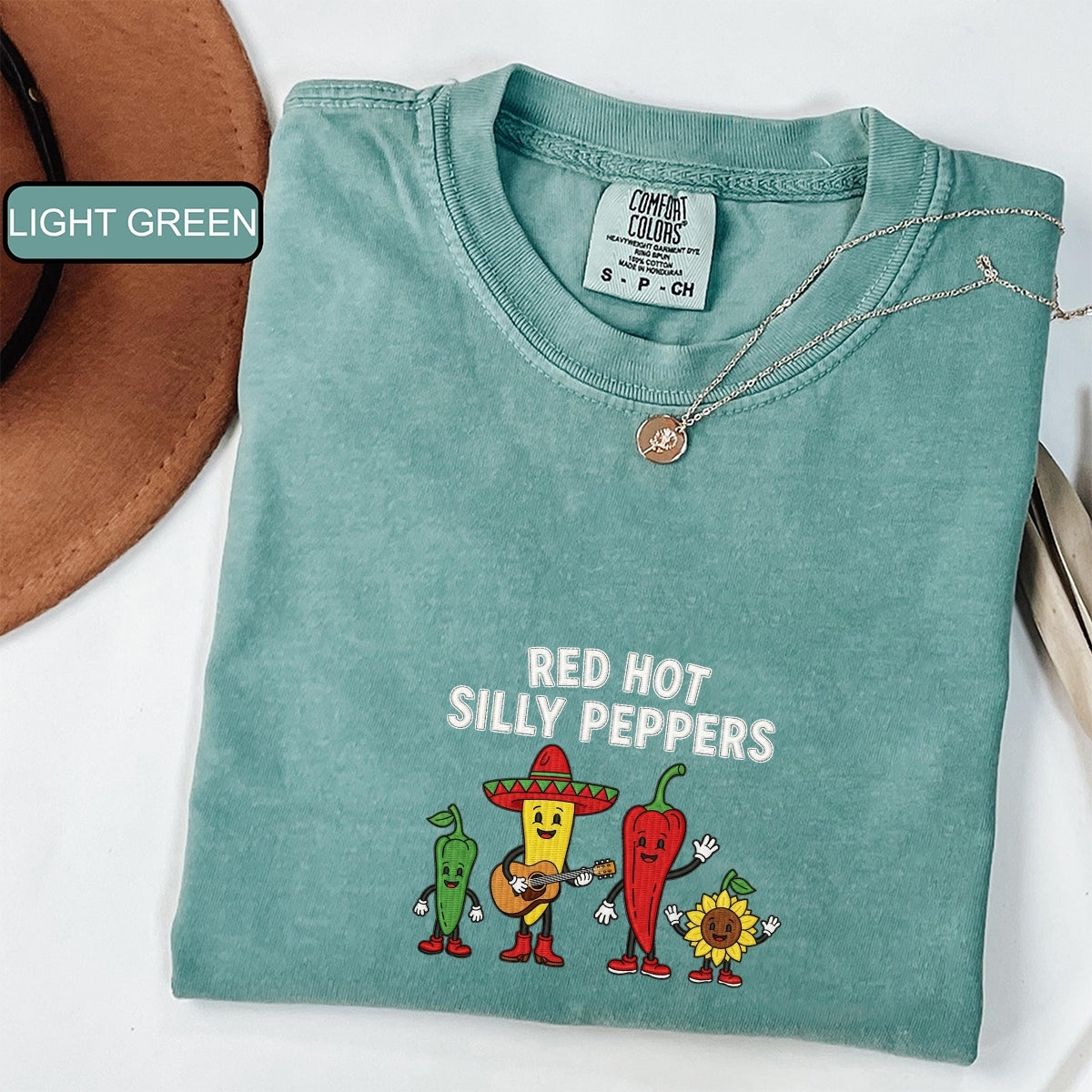 Custom Embroidered Red Hot Silly Peppers T-Shirt | Cute Chili Meme Band Tee – Funny Unisex Shirt Gift