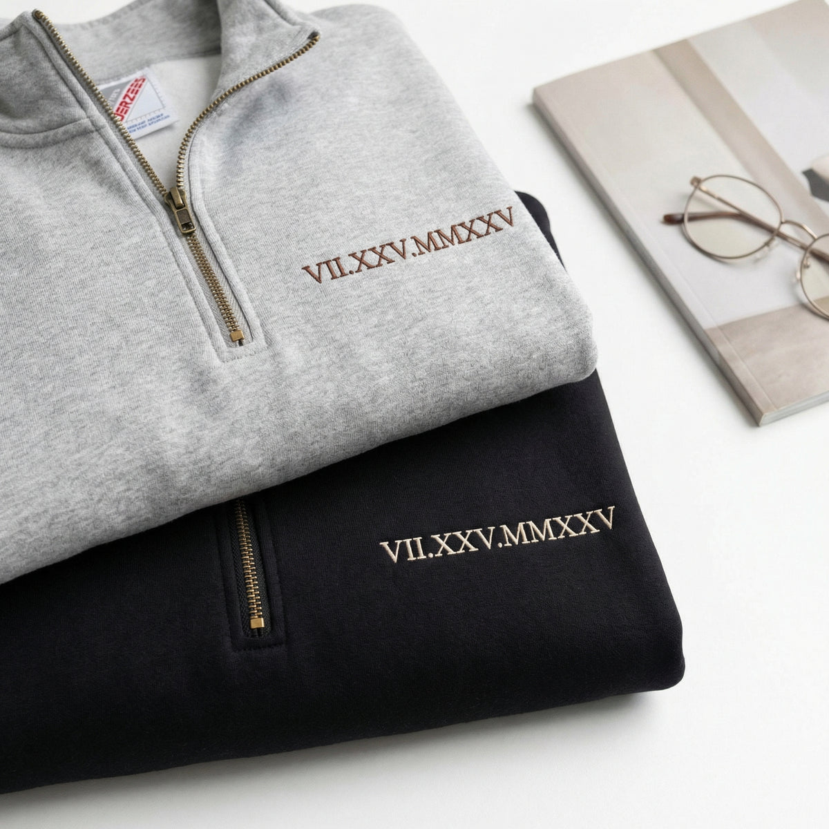 Sweats à capuche brodés personnalisés assortis pour couples