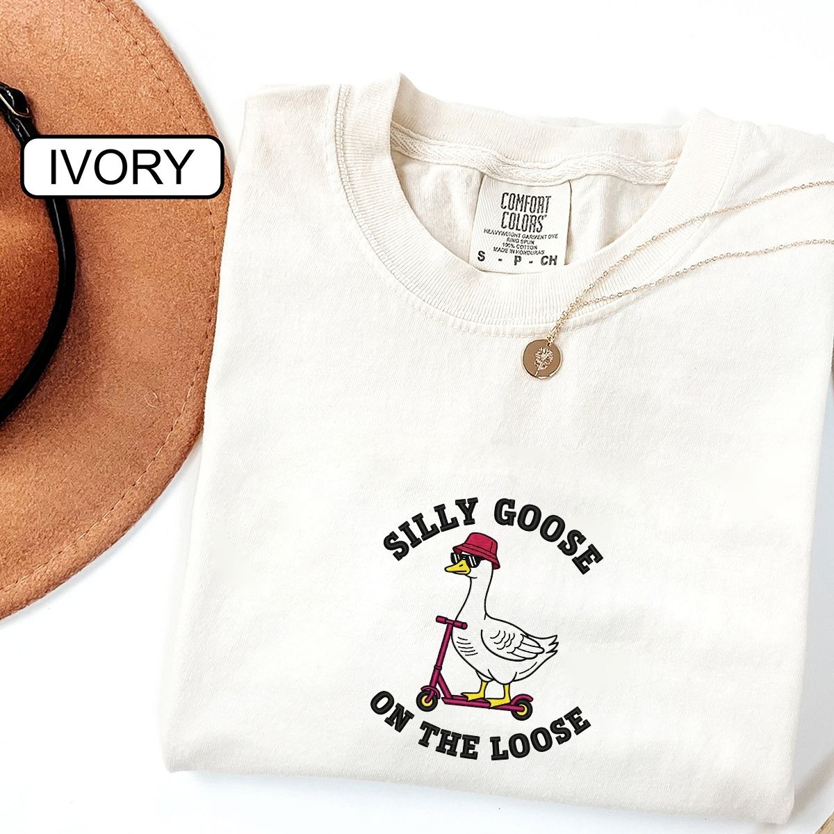 Custom Embroidered Silly Goose On The Loose T-Shirt | Funny Goose Meme Tee – Cute Animal Shirt Gift