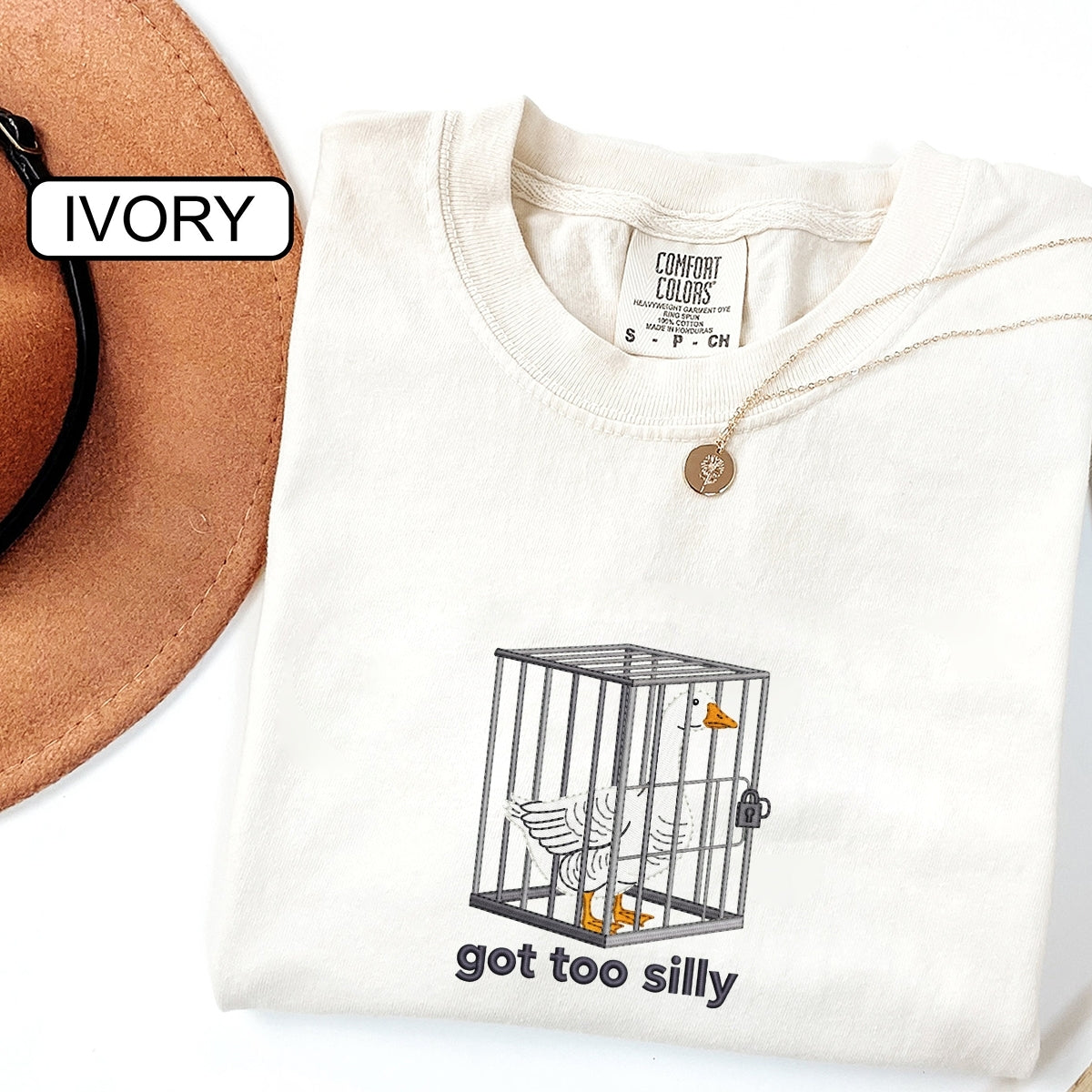 Custom Embroidered Silly Goose T-Shirt | Got Too Silly Funny Meme Tee – Cute Animal Shirt Gift