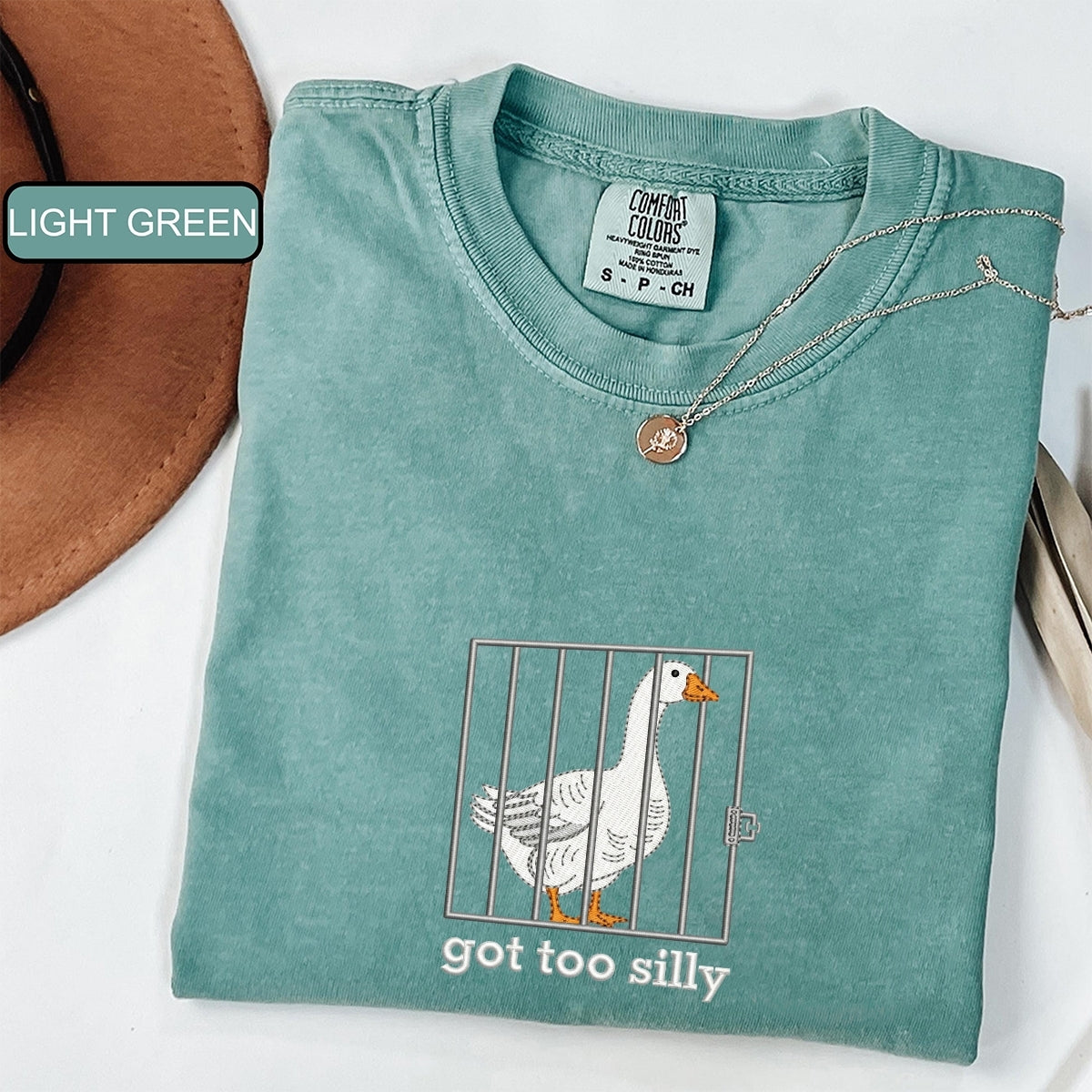 Custom Embroidered Silly Goose T-Shirt | Got Too Silly Meme Tee – Funny Cute Animal Shirt Gift