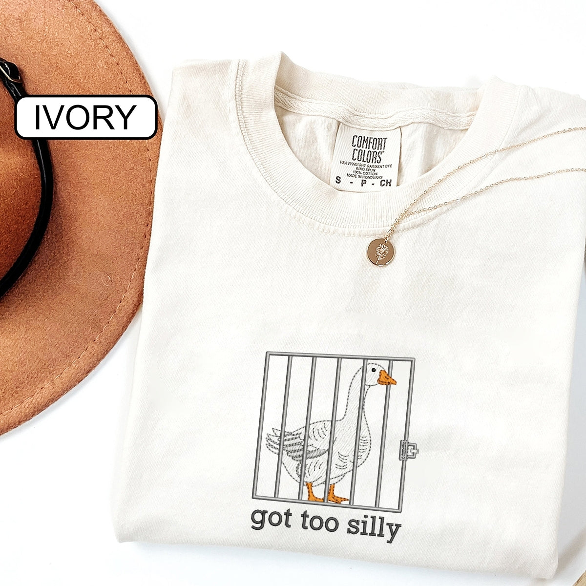 Custom Embroidered Silly Goose T-Shirt | Got Too Silly Meme Tee – Funny Cute Animal Shirt Gift