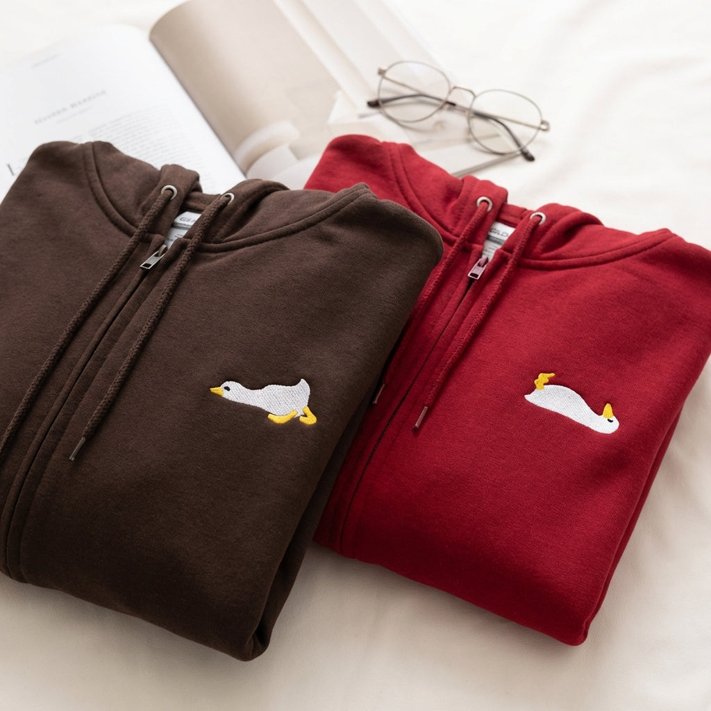 Sweats à capuche brodés personnalisés assortis pour couples