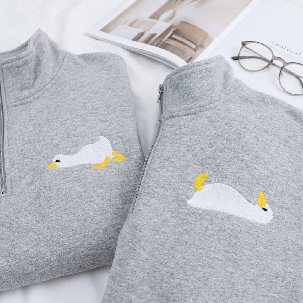 Sweats à capuche brodés personnalisés assortis pour couples