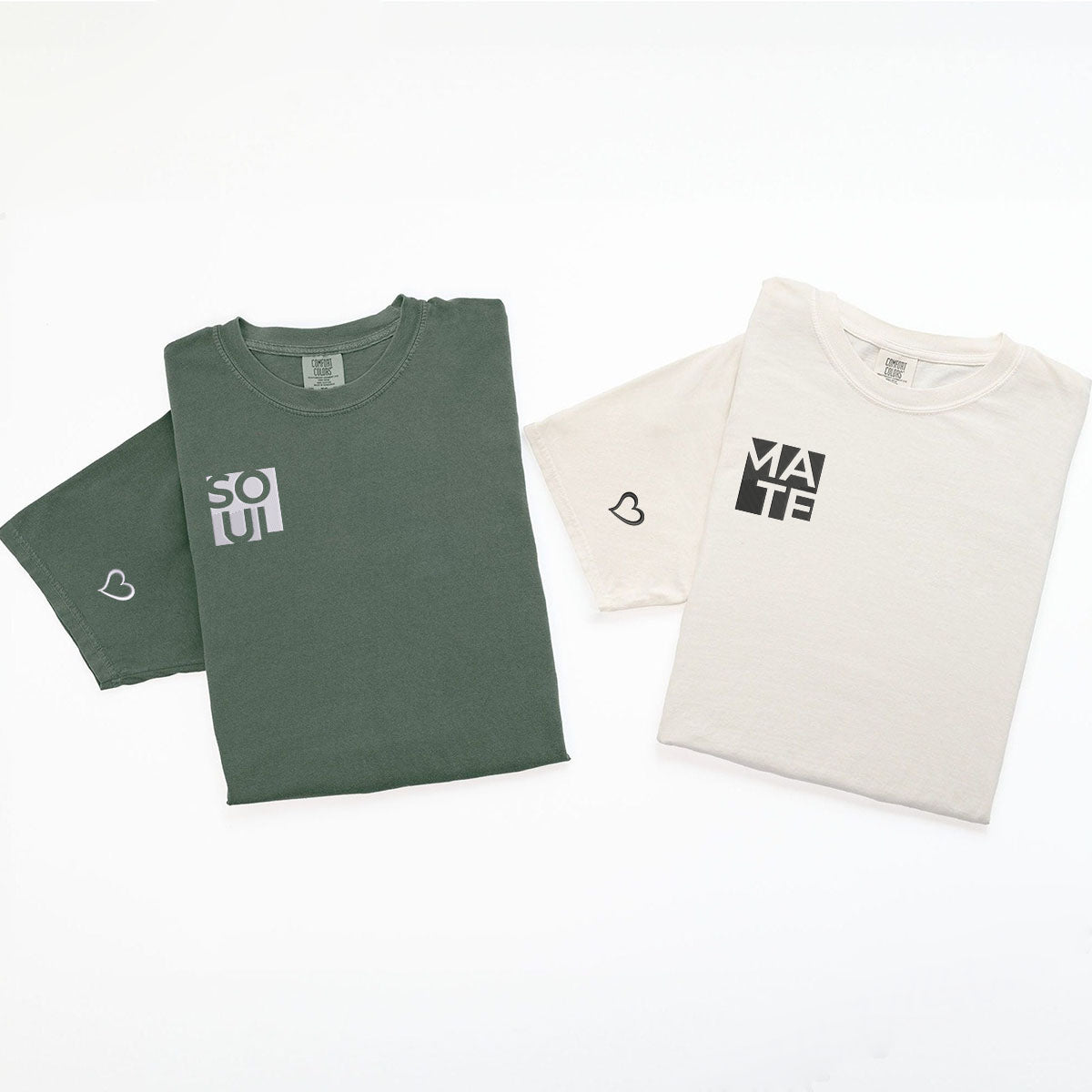 Individuell bestickte Seelenverwandte-T-Shirts für Paare