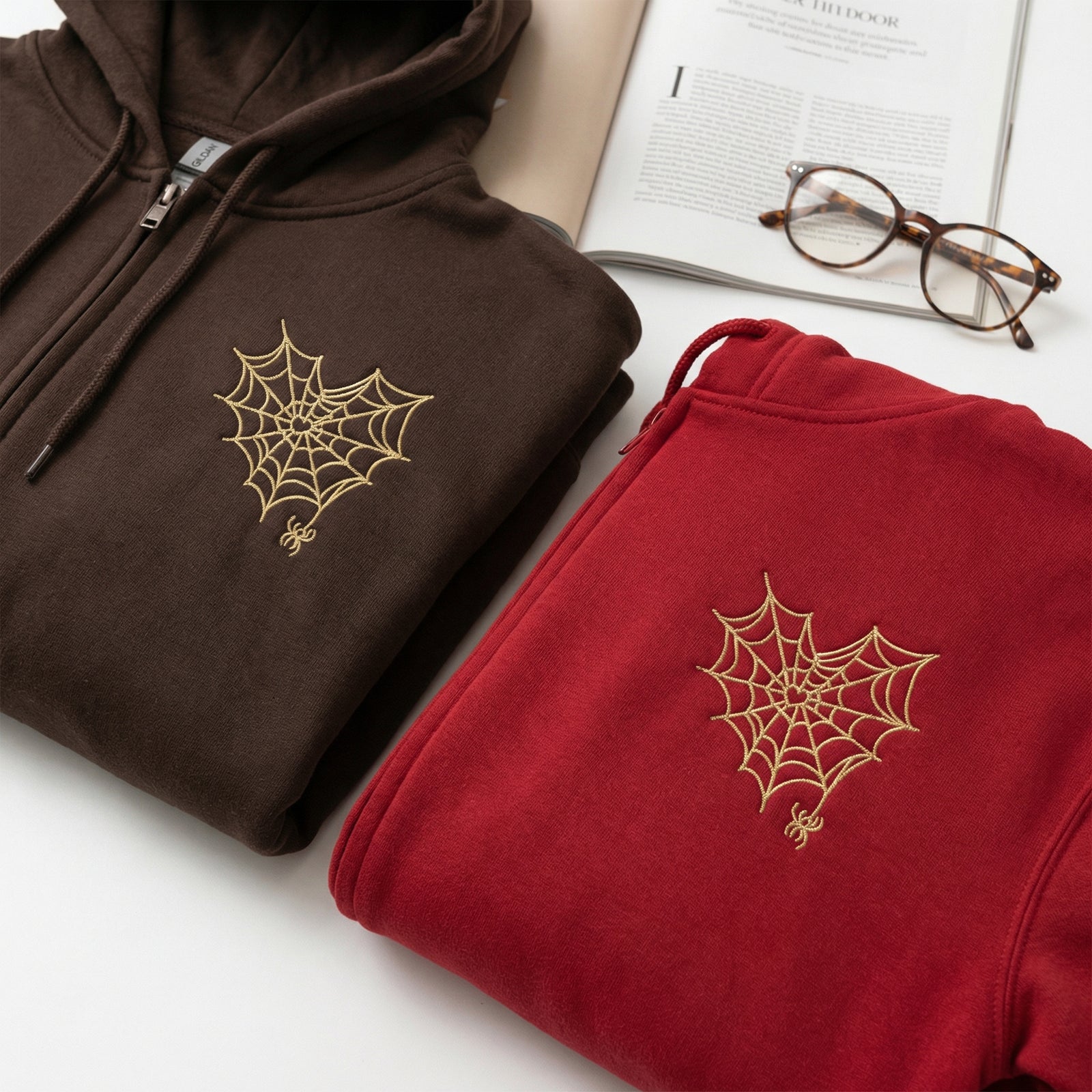 Sweats à capuche brodés personnalisés assortis pour couples