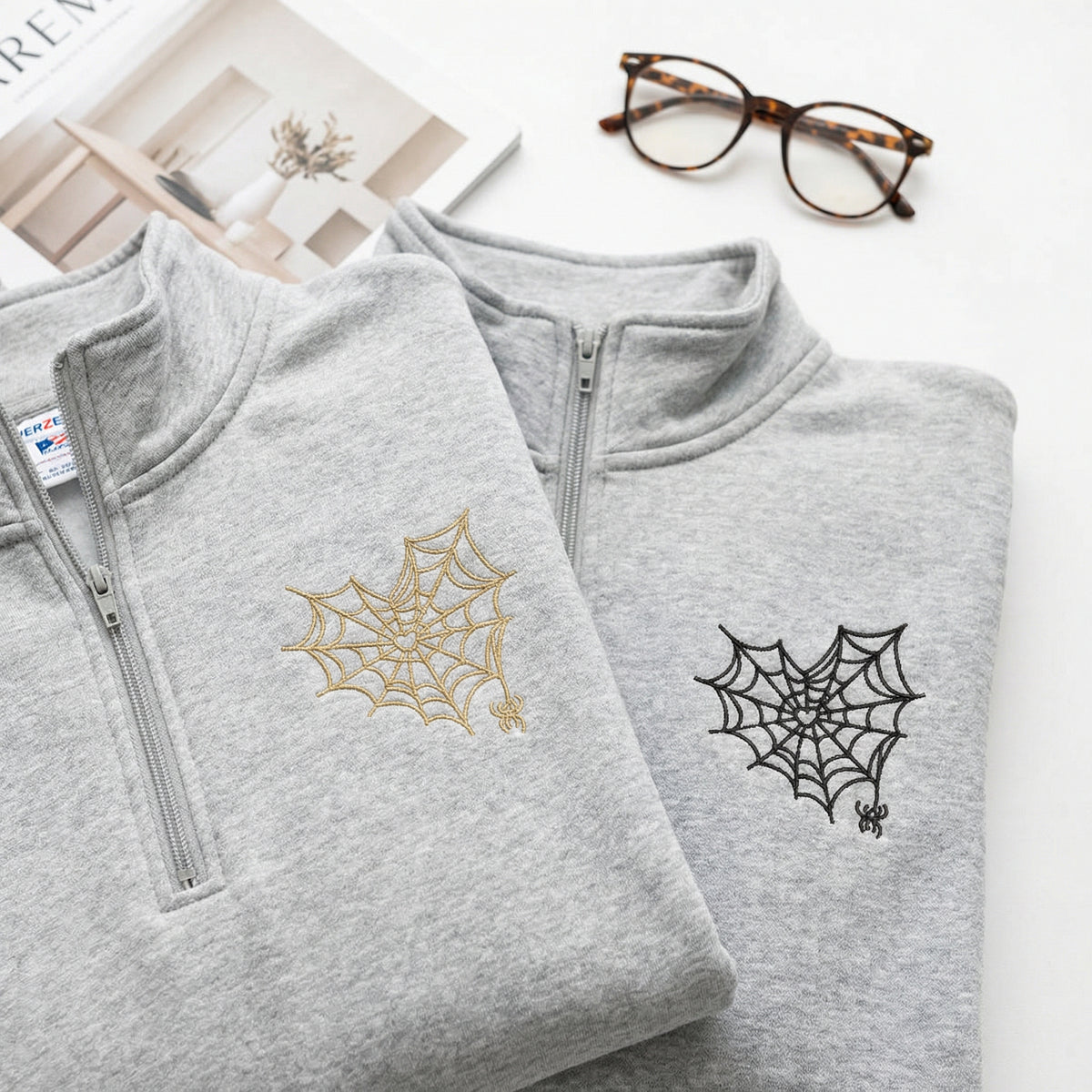 Sweats à capuche brodés personnalisés assortis pour couples