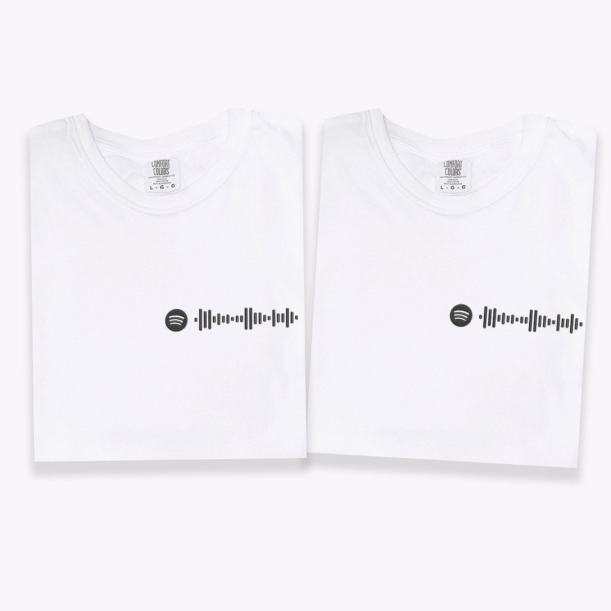 Individuell bestickte Spotify-Code-T-Shirts für Paare