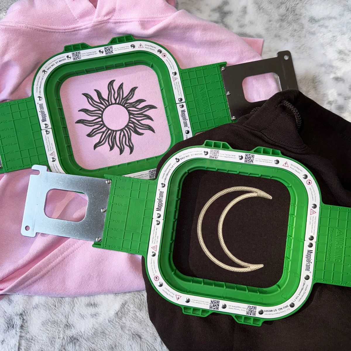 Individuell bestickte Sonne- und Mond-Kapuzenpullover für Paare