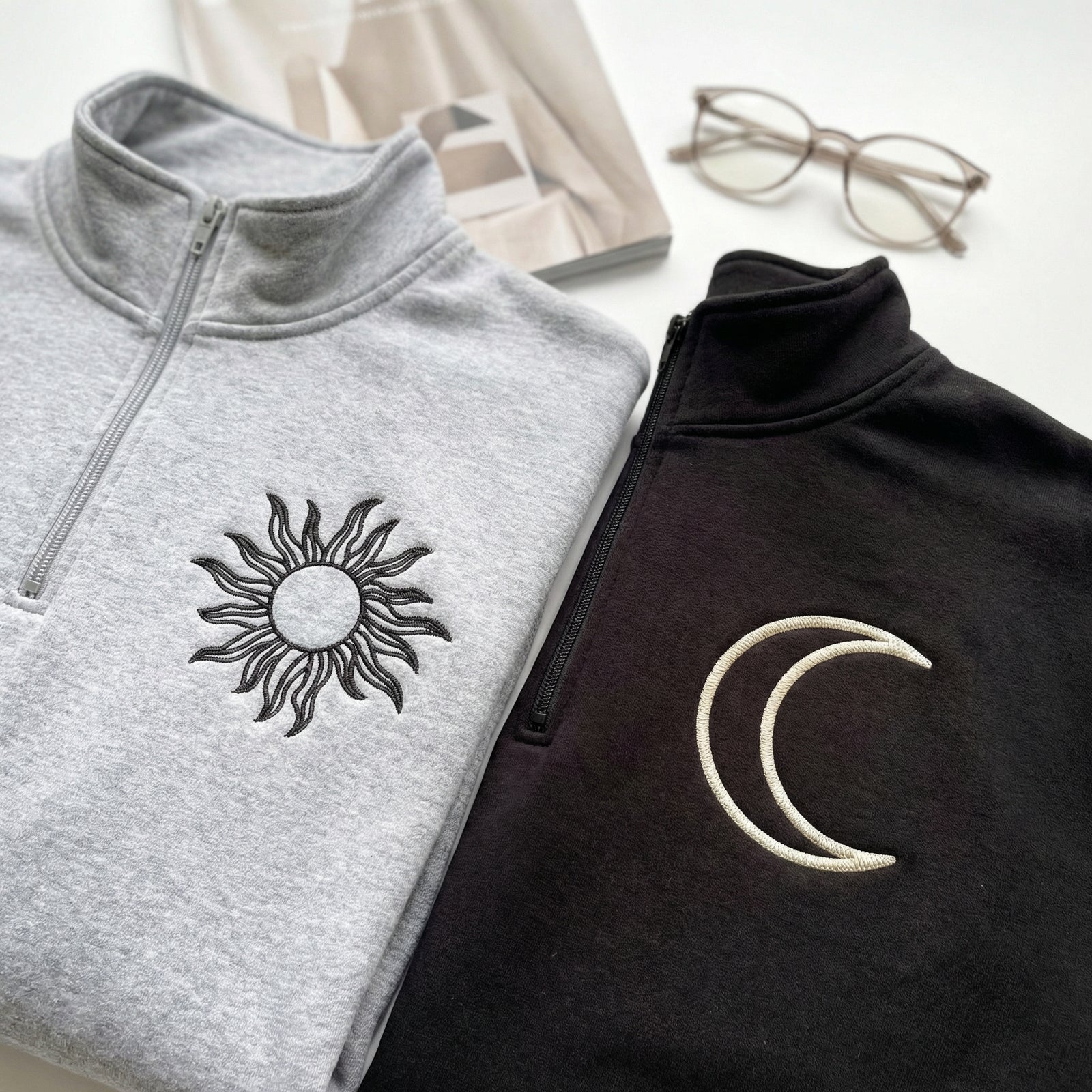 Sweats à capuche brodés personnalisés assortis pour couples