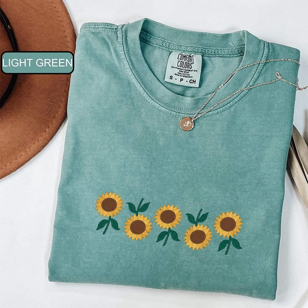 Custom Embroidered Sunflowers T-Shirt | Cute Vintage Floral Tee – l Gift for Nature Lovers