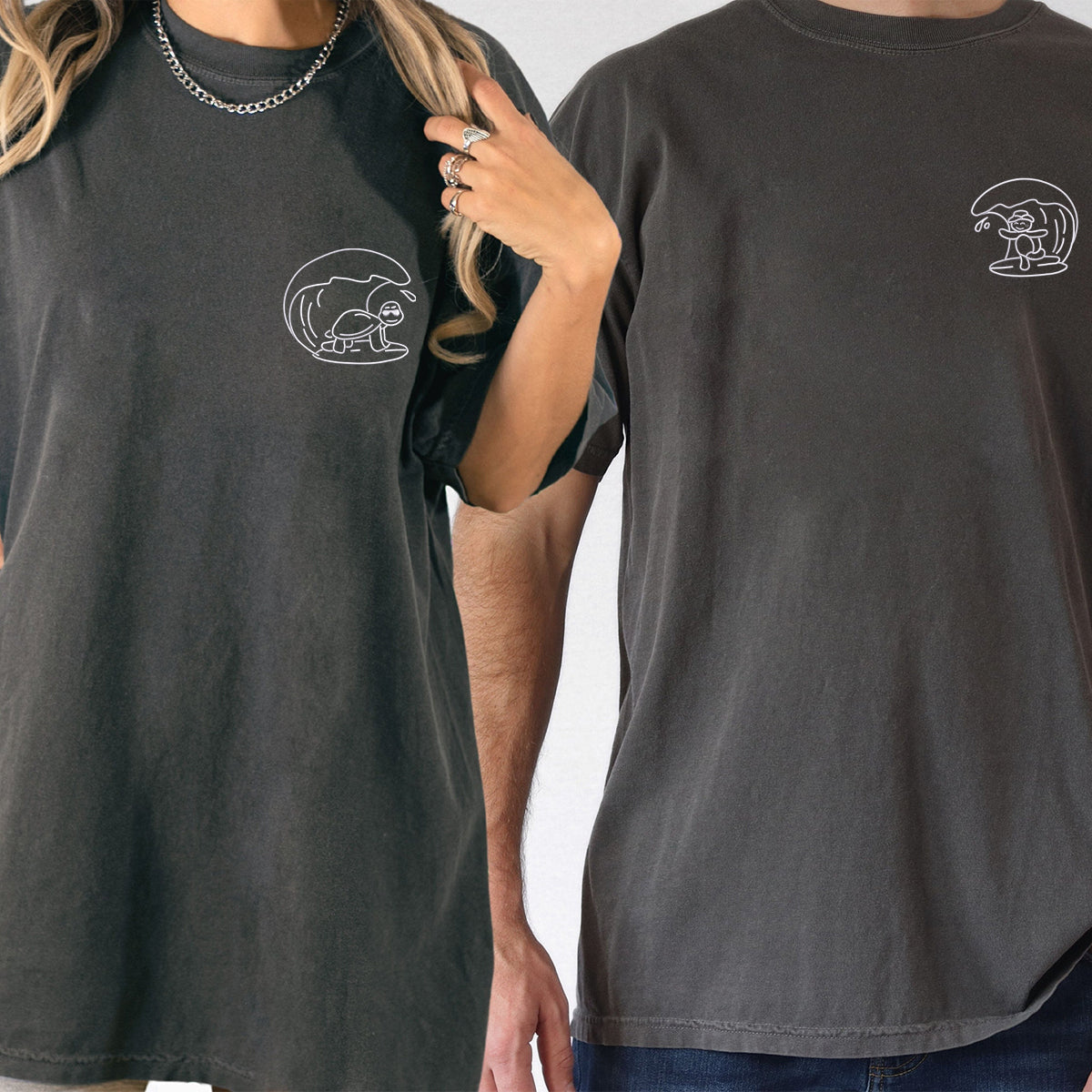 Individuell bestickte Froschkönig und Froschkönigin passende T-Shirts für Paare