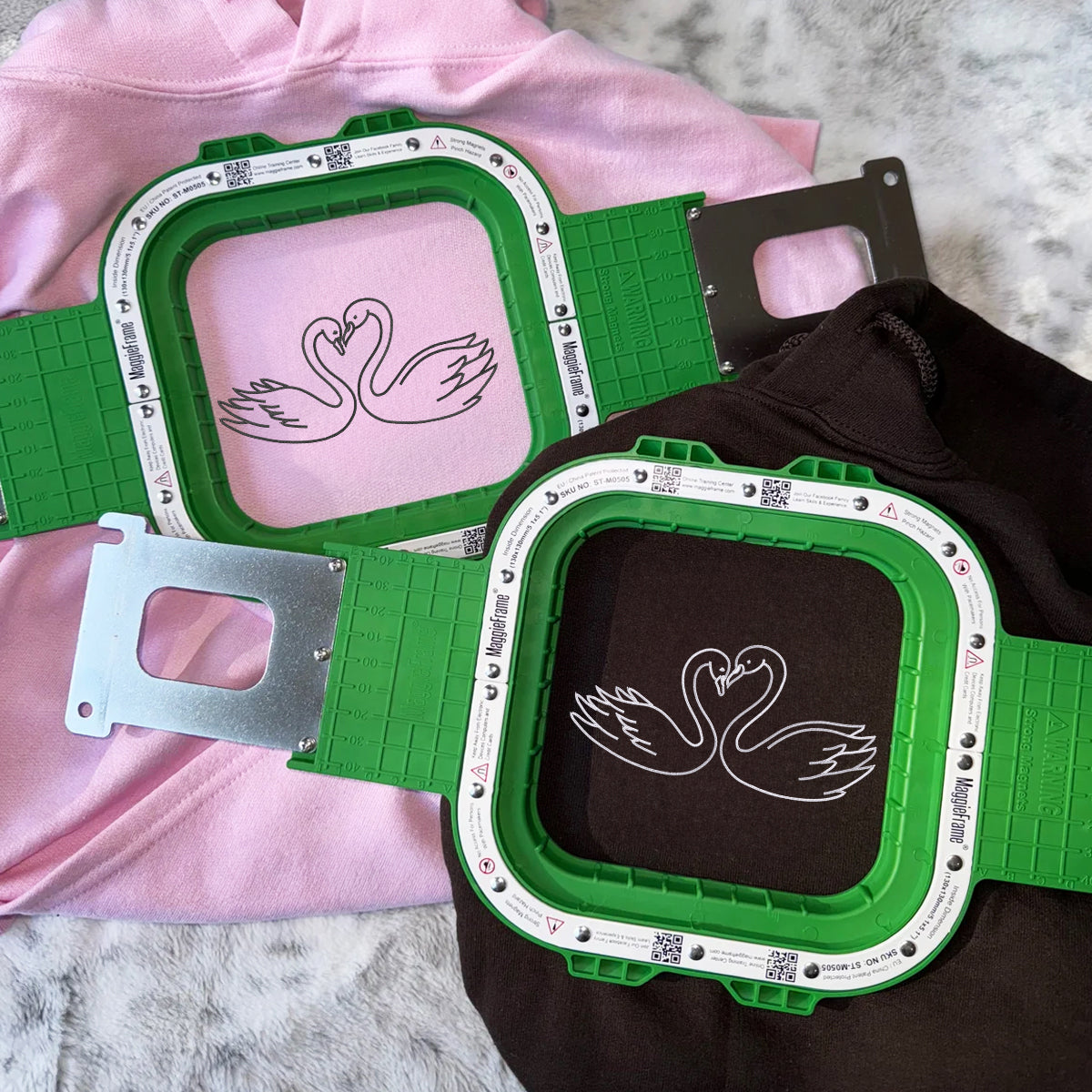 Custom Embroidered Swan Love Matching Hoodies for Couples