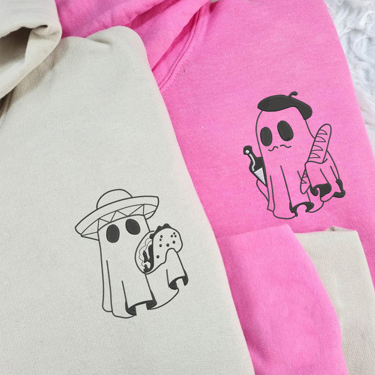 Sweats à capuche personnalisés brodés assortis pour tacos ou pains pour couples