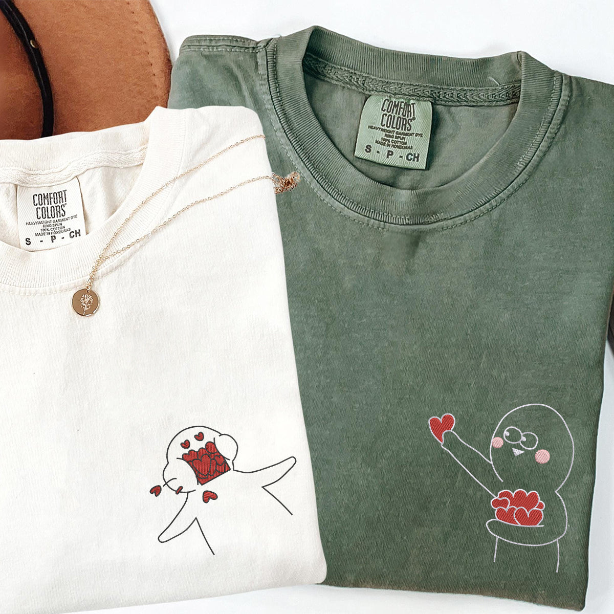 Individuell bestickte Froschkönig und Froschkönigin passende T-Shirts für Paare