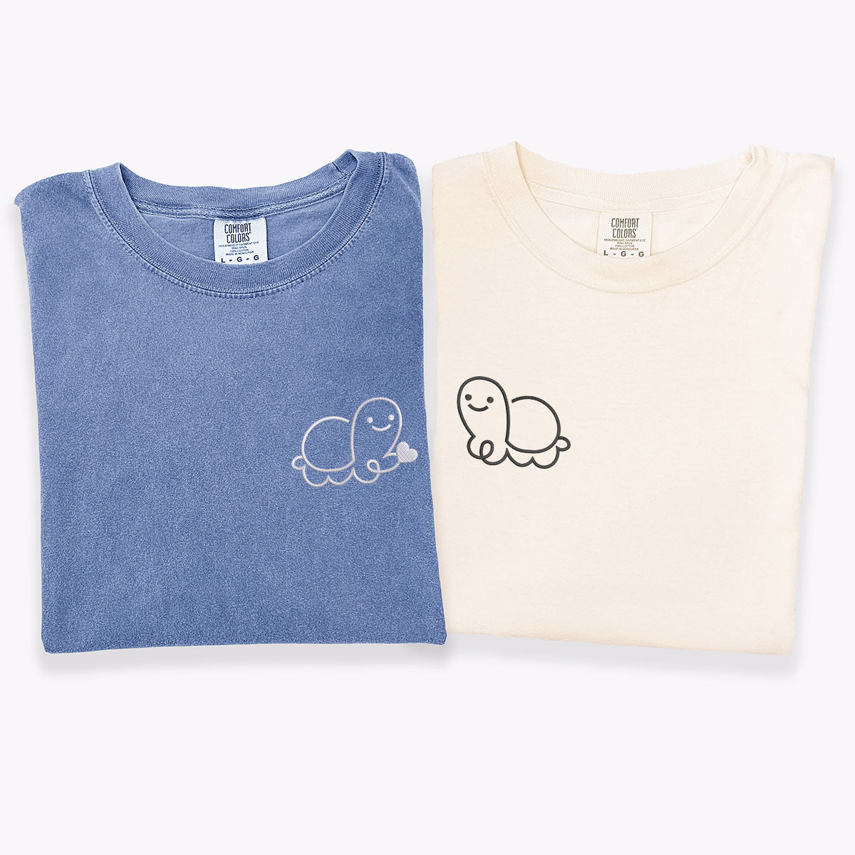 Custom Embroidered Turtle Love Matching T-shirts for Couples