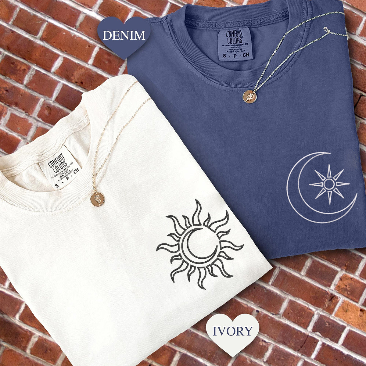 Individuell bestickte Zwei-in-Eins-T-Shirts für Paare