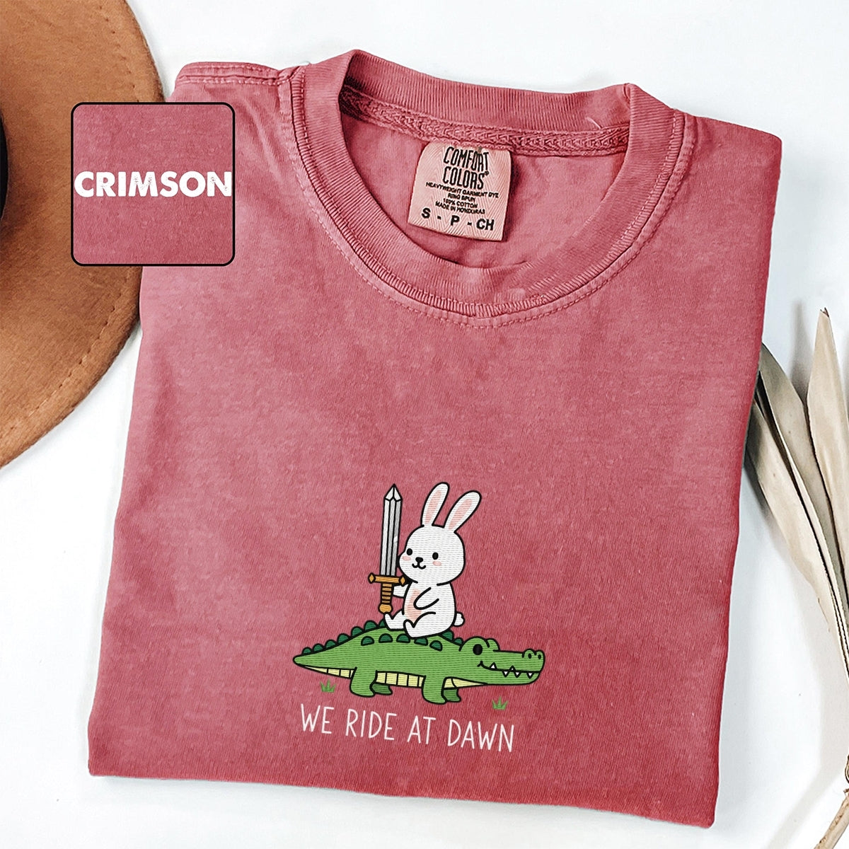 Custom Embroidered We Ride at Dawn T-Shirt | Funny Bunny & Alligator Tee –  Renaissance Faire Gift