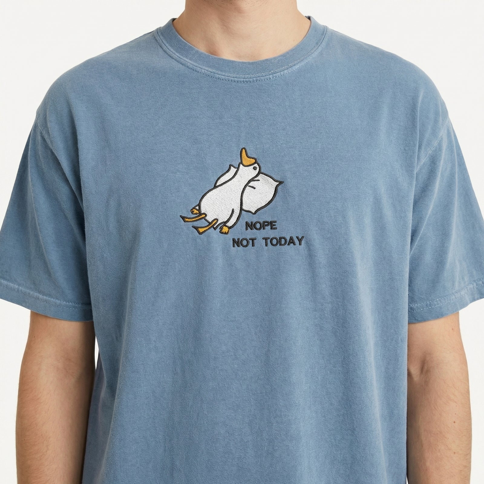Custom Embroidered Silly Goose Nope Not Today T-Shirt - Funny Friend Gift