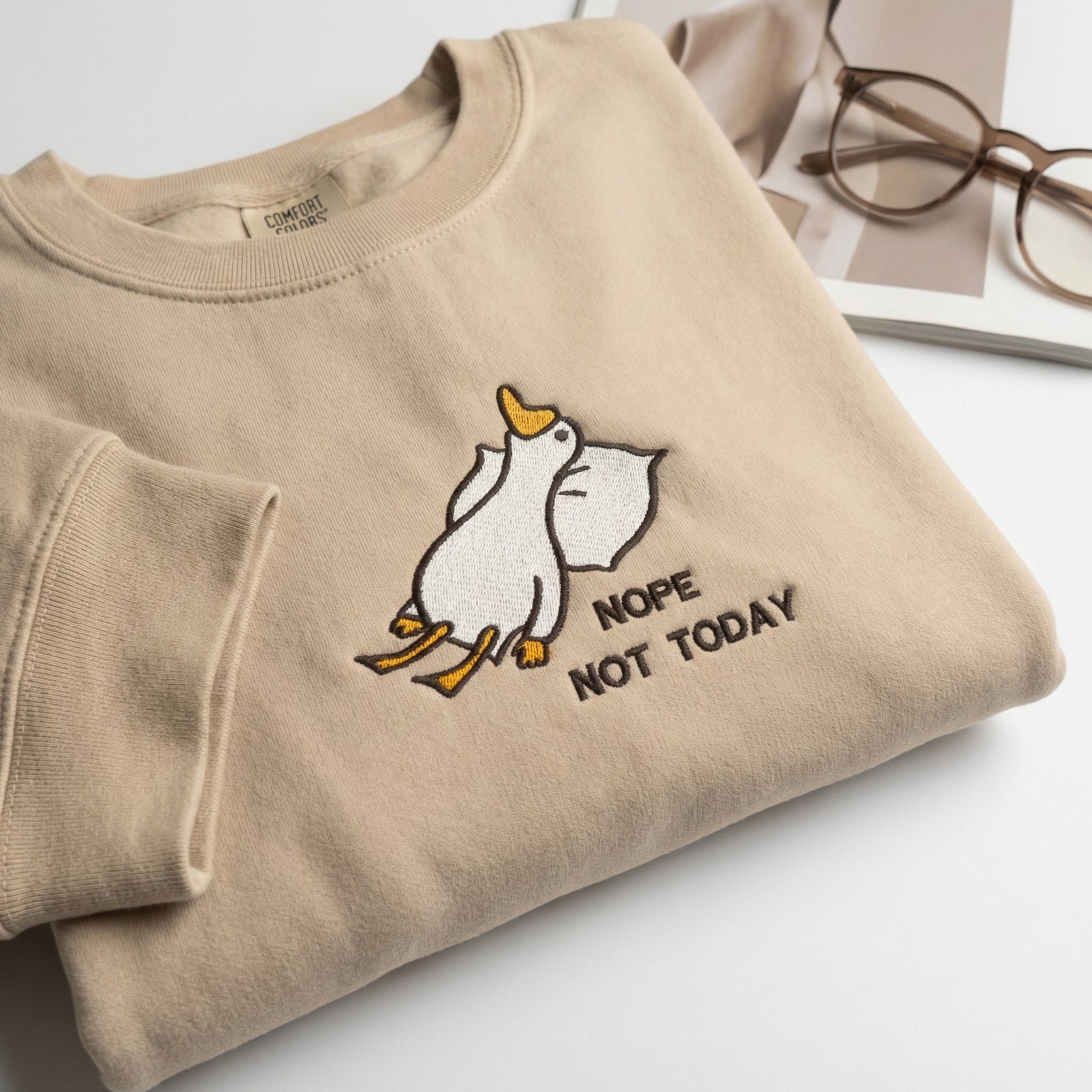 Custom Embroidered Silly Goose Nope Not Today T-Shirt - Funny Friend Gift