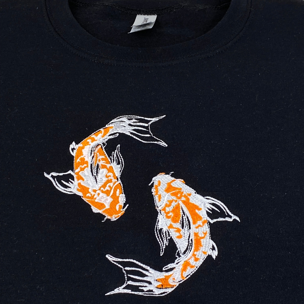 Individuell bestickte Yin &amp; Yang Koi Fisch Passende Hoodies für Paare