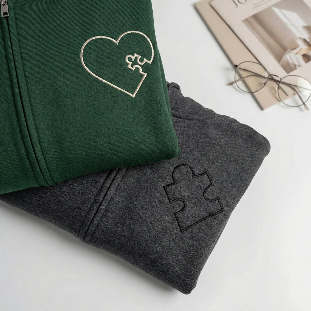 Sweats à capuche brodés personnalisés assortis pour couples