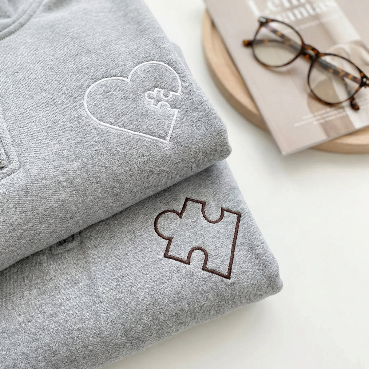 Sweats à capuche brodés personnalisés assortis pour couples