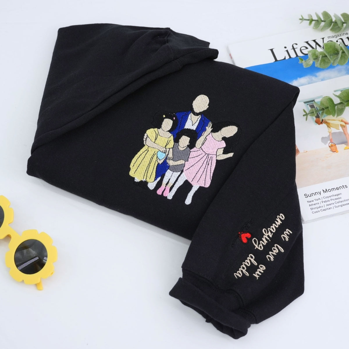 Individuell bestickte Engel- und Dämonenkatze-Kapuzenpullover für Paare