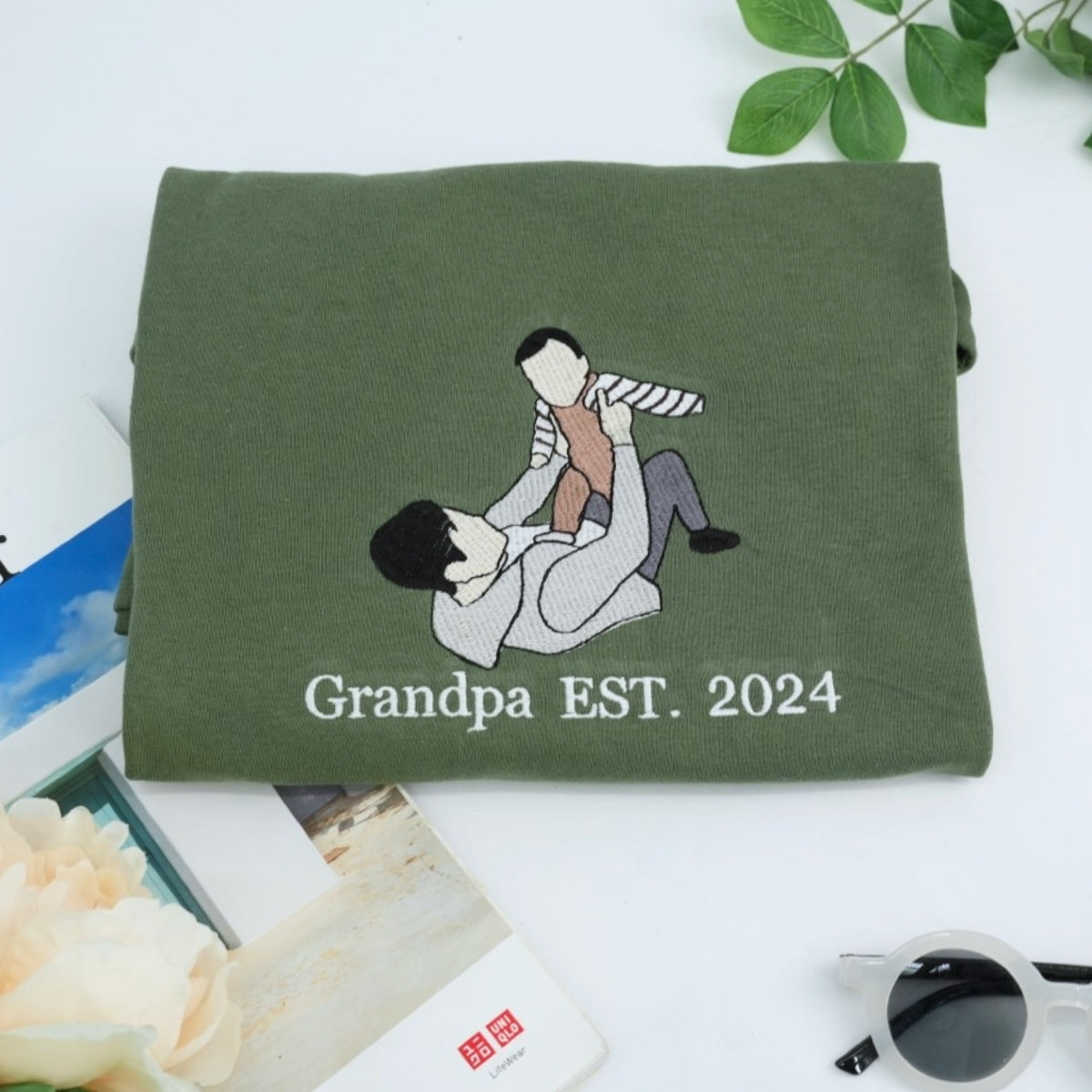 Custom Family Portrait T-Shirt - Embroidered Family Photo Shirt - Perfect Father's Day Gift