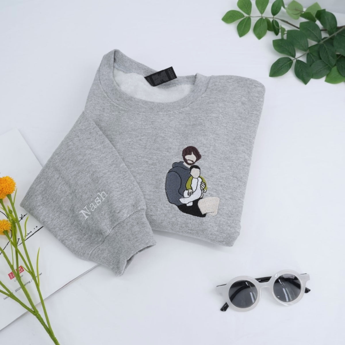 Individuell bestickte Engel- und Dämonenkatze-Kapuzenpullover für Paare