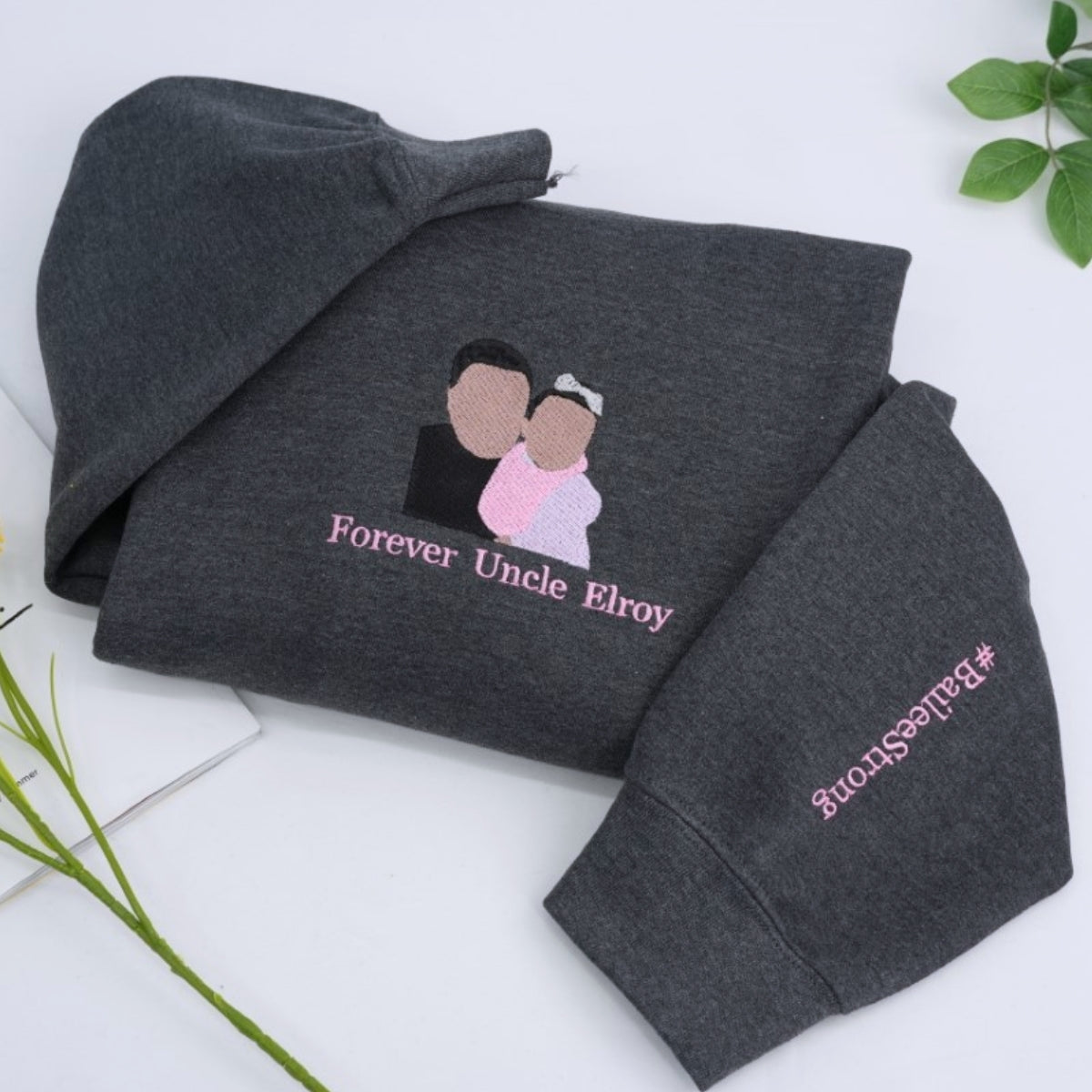 Individuell bestickte Engel- und Dämonenkatze-Kapuzenpullover für Paare