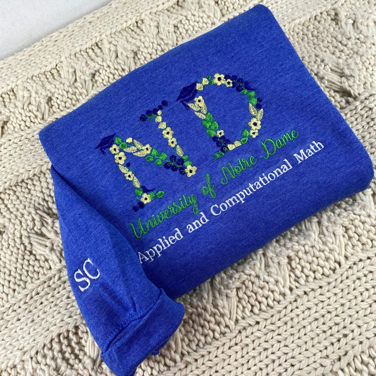 Custom Floral University Hoodies - Personalized Botanical College Embroidered Sweatshirts - Your Design