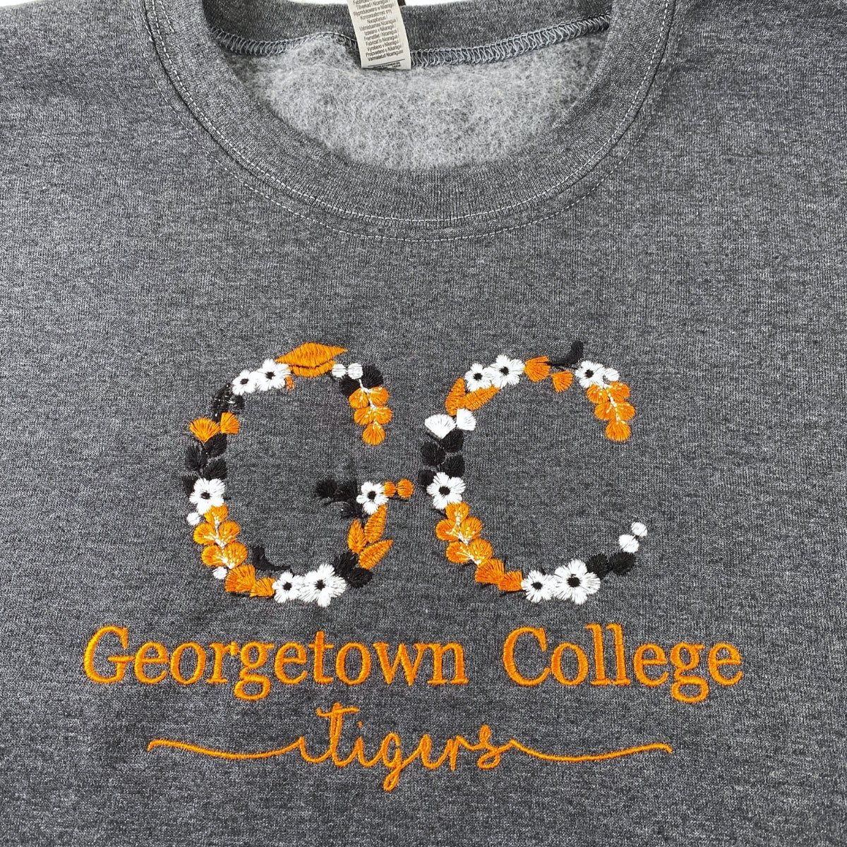 Custom Floral University Hoodies - Personalized Botanical College Embroidered Sweatshirts - Your Design