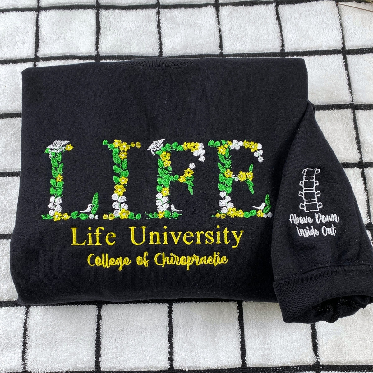 Custom Floral University Hoodies - Personalized Botanical College Embroidered Sweatshirts - Your Design