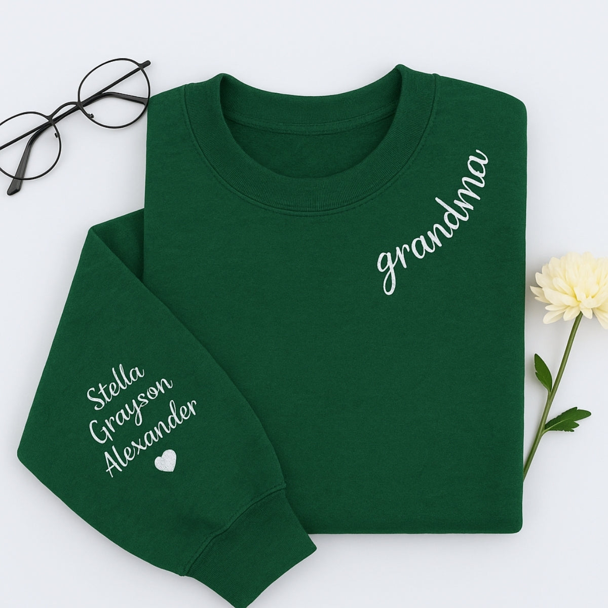 Custom Grandma Sweatshirts - Personalized Grandchildren Names Embroidered - Perfect Mother's Day Gift