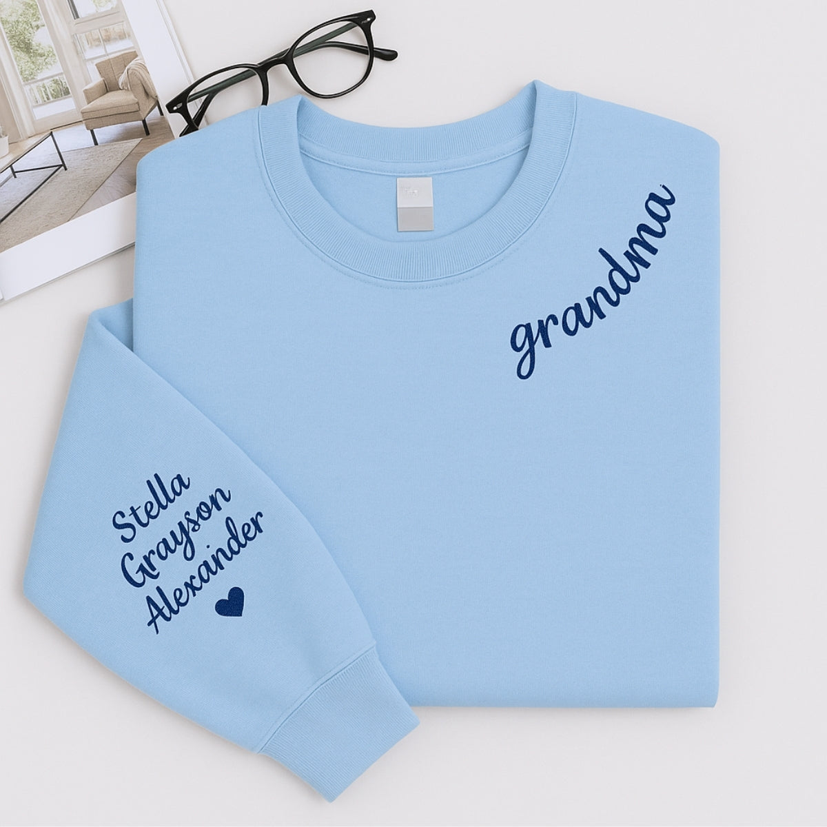 Custom Grandma Sweatshirts - Personalized Grandchildren Names Embroidered - Perfect Mother's Day Gift